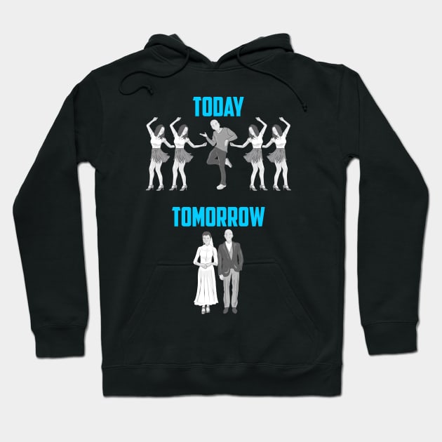 Today Tomorrow | Funny Groom Bachelor Party Gifts Groomsmen Hoodie by Proficient Tees